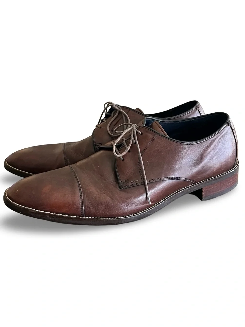 Cole Hagan Men's Brown Leather Cap-Toe Derby Shoes Sz 13